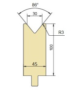 Abkantwerkzeug Typ Trumpf GWD-T030/86°/R3