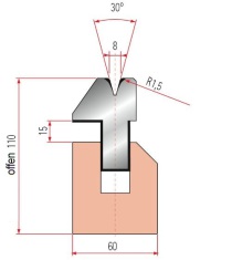 Pneumatische Zudrückmatrize Amada V8-30°